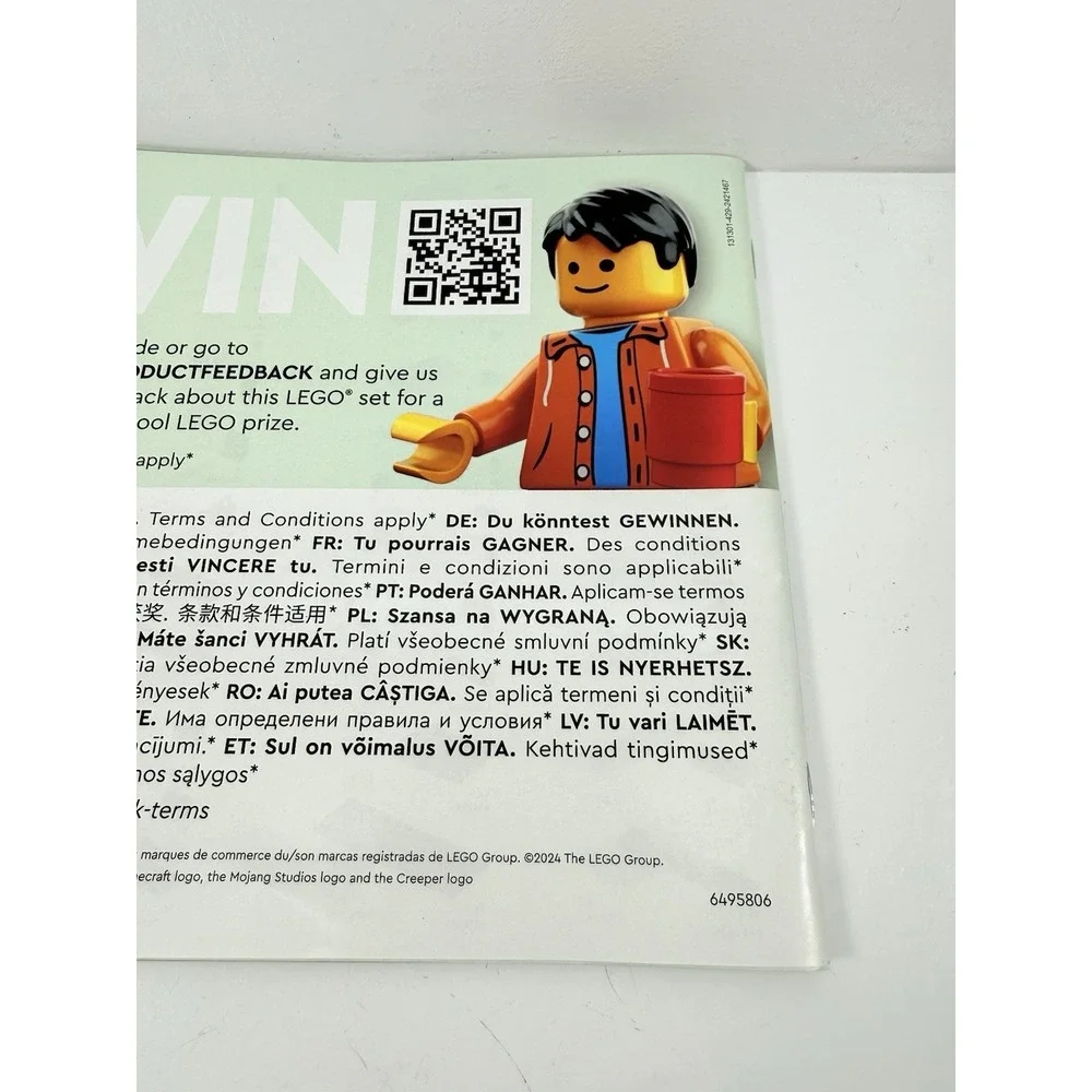 Lego Minecraft Instructions Manual Book Only - Set 21254
